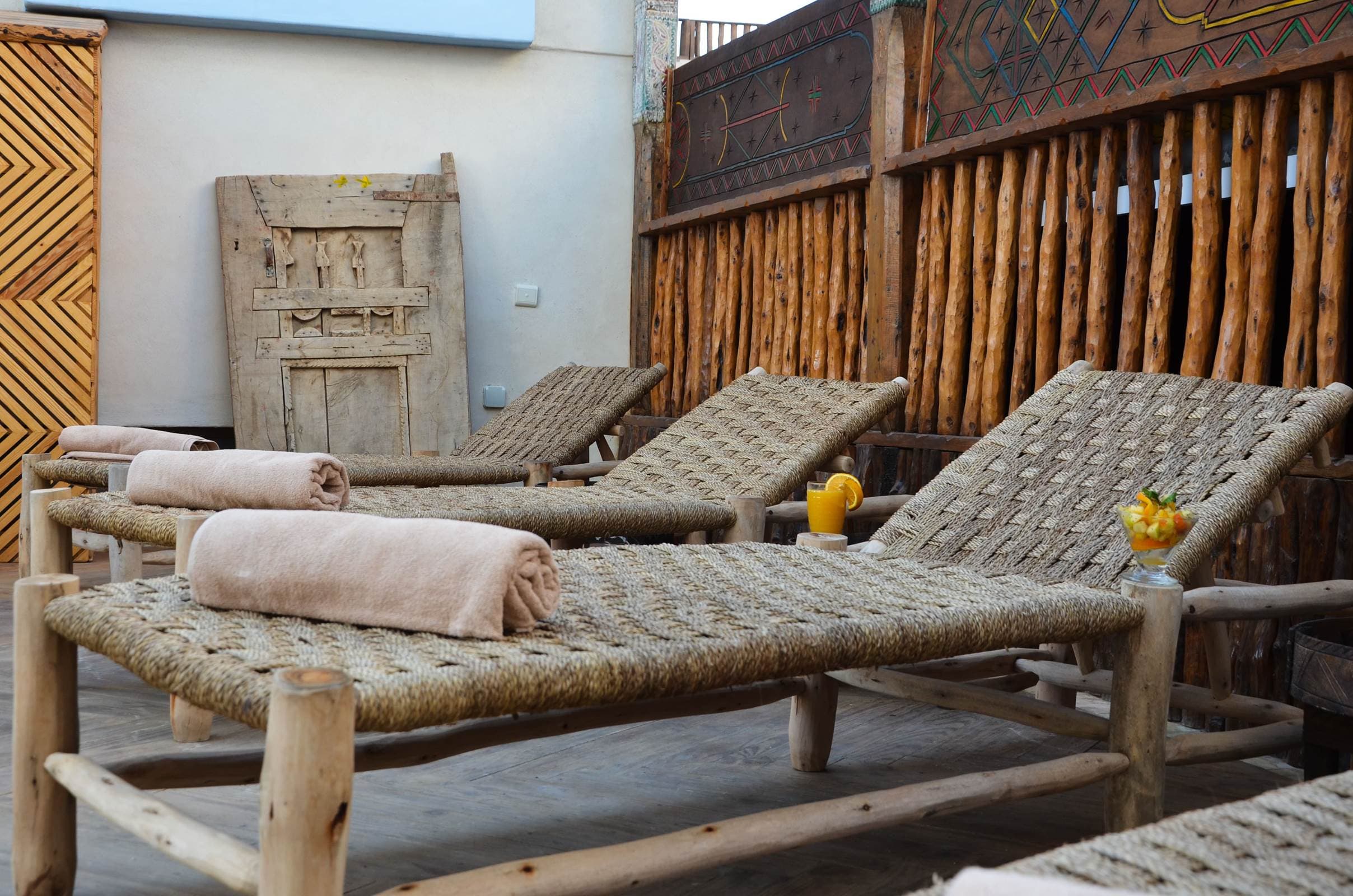 Sun loungers on the terrace
