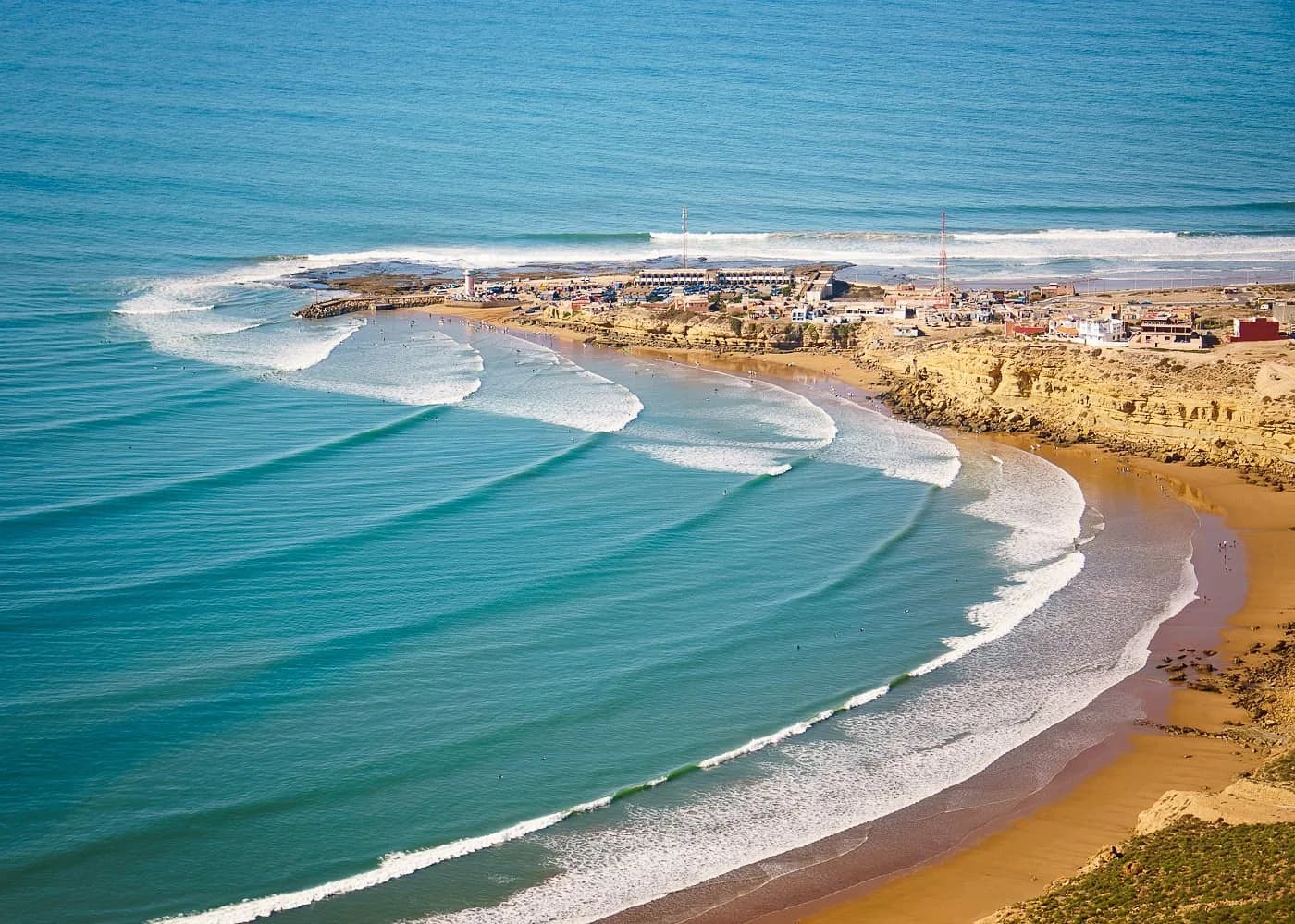 Aerial view of Imsouane bay, Morocco